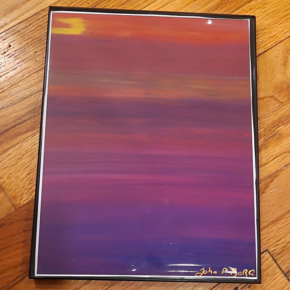 John P. Bora Signed 2012 Framed Sunset Sky Color 8.5 x 11 Photograph Landscape